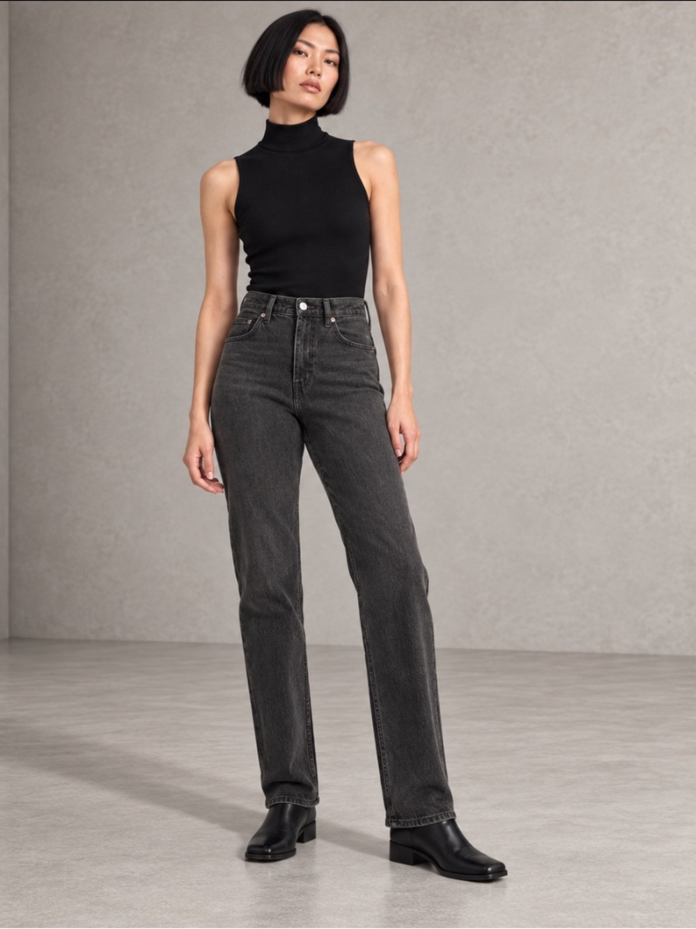 Levi’s Premium ’70s High Slim Straight Washed Black Jeans W28 L31